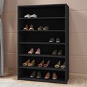 Ver imagem 2 de Kit 03 Armários Multiuso Sapateira Laís 5 Prateleiras Preto - Desk Design