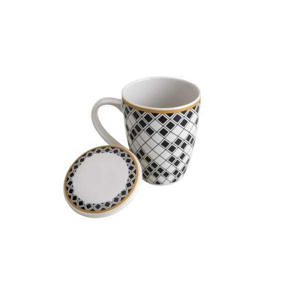 Caneca de Porcelana com Tampa e Filtro Argos 310ml - 1