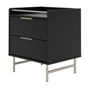 Ver imagem 2 de Mesa de Cabeceira com 2 Gavetas Yves 53 Cm - Preto Fosco