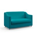 Ver imagem 2 de Kit Poltrona Namoradeira e 2 Poltronas Alya Suede Azul Turquesa Aradecor