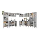 Ver imagem 4 de Cozinha Modulada Completa com Armário e Balcão 10 Pçs Siena Multimóveis Mp2242 Branca Branco