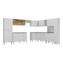Ver imagem 5 de Cozinha Modulada Completa com Armário e Balcão 10 Pçs Siena Multimóveis Mp2242 Branca Branco