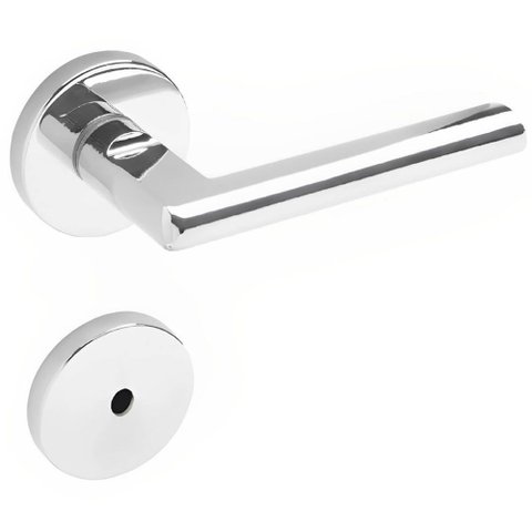 Conjunto de Fechadura 521 em Zamac para Banheiro St1 40 Roseta 323 de Inox Cromado - 18042008-4 - La