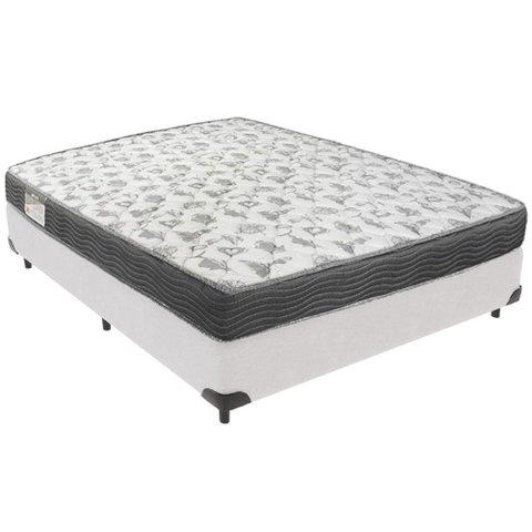 Cama Box Branco e Colchão Iso100 Espuma D33 Casal Ortobom