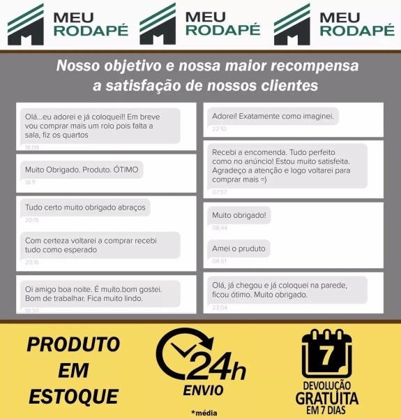 Rodapé EVA Autocolante Flexível 7cm x 1cm - 40 Metros ref Rp07 - 7
