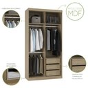 Ver imagem 6 de Guarda Roupas Modulado Solteiro 120cm 2 Portas de Correr 100% MDF Royal