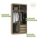Ver imagem 5 de Guarda Roupas Modulado Solteiro 120cm 2 Portas de Correr 100% MDF Royal