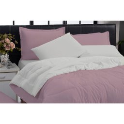 Kit Edredom 200 Fios Italiano 100% algodão 6 peças Dupla Face Casal Queen Casa Dona Rosa Off White - 3