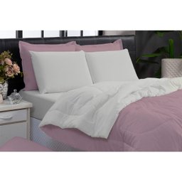 Kit Edredom 200 Fios Italiano 100% algodão 6 peças Dupla Face Casal Queen Casa Dona Rosa Off White - 5