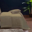 Ver imagem 4 de Kit Edredom 200 Fios Italiano 100% algodão 6 peças Dupla Face Casal Queen Casa Dona Marrom