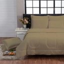 Ver imagem 1 de Kit Edredom 200 Fios Italiano 100% algodão 6 peças Dupla Face Casal Queen Casa Dona Marrom