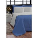 Ver imagem 5 de Kit Edredom 200 Fios Italiano 100% algodão 6 peças Dupla Face Casal Queen Casa Dona Azul Off White