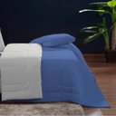 Ver imagem 3 de Kit Edredom 200 Fios Italiano 100% algodão 6 peças Dupla Face Casal Queen Casa Dona Azul Off White