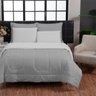 Kit Edredom 200 Fios Italiano 100% Algodão 6 Peças Dupla Face Casal Queen Casa Dona Cinza Off White - 2