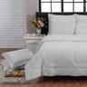 Kit Edredom 200 Fios Italiano 100% algodão 6 peças Dupla Face Casal Queen Casa Dona Off White - 1