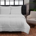 Ver imagem 2 de Kit Edredom 200 Fios Italiano 100% algodão 6 peças Dupla Face Casal Queen Casa Dona Off White