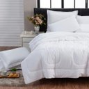 Ver imagem 1 de Kit Edredom 200 Fios Italiano 100% Algodão 6 Peças Dupla Face Casal Queen Casa Dona Branco