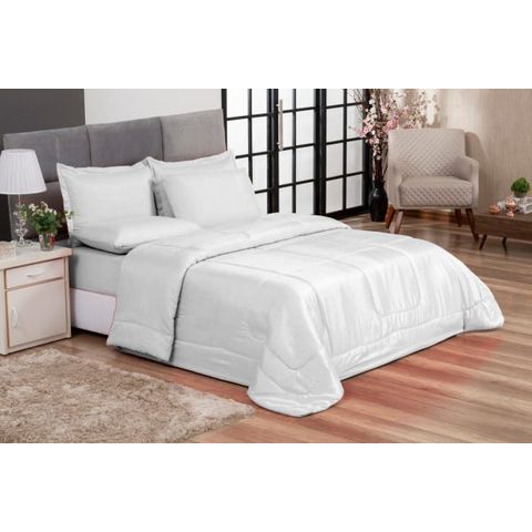 Jogo de Cama Primor Queen Kit 6 Pçs Branco Casa Dona