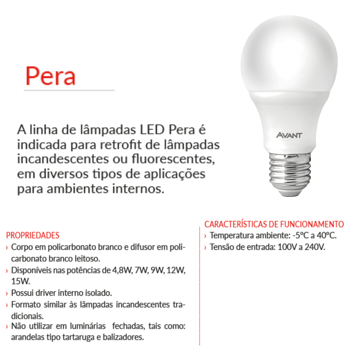 Lâmpada Pera Led, 15w, Luz Branca 6500k, Soquete E27, Bivolt, Avant - 5