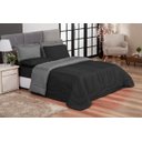 Ver imagem 1 de Jogo de Cama Primor Queen Kit 6 Pçs Preto e Cinza Casa Dona