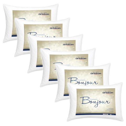 Kit 6 Travesseiros Bonjur Ortobom