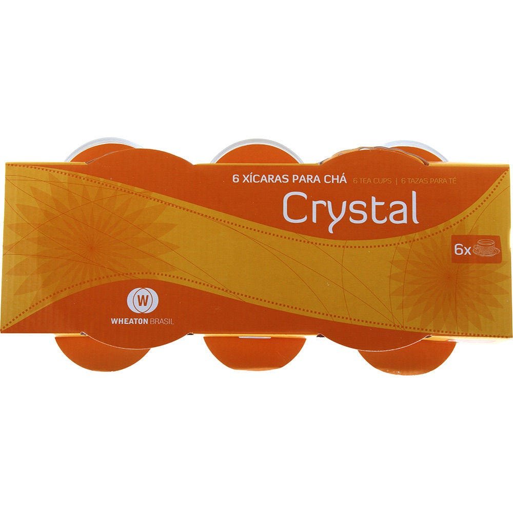 Conjunto de Xícaras de Chá Crystal 6 Xícaras - Wheaton