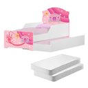 Ver imagem 1 de Mini Cama Infantil com Auxiliar Pop Carruagem Rosa com Colchões