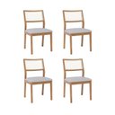 Ver imagem 1 de Kit 4 Cadeiras para Sala de Jantar Estofadas Bella Cinza/Madeira