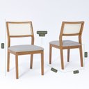 Ver imagem 2 de Kit 4 Cadeiras para Sala de Jantar Estofadas Bella Cinza/Madeira