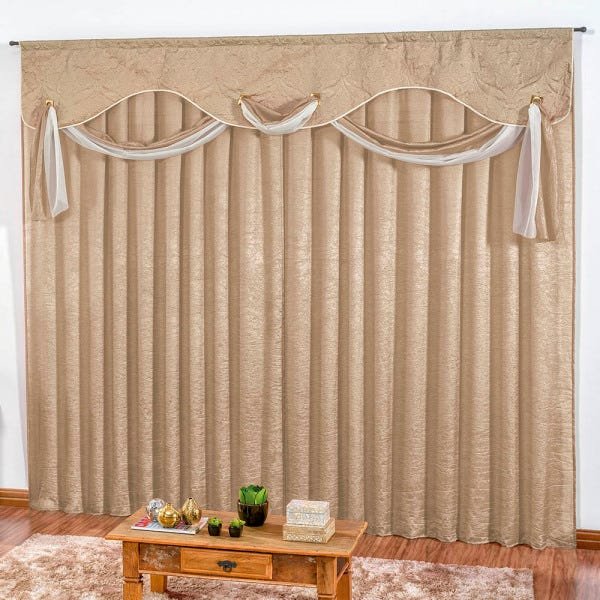 Cortina Clarice Sala Quarto 250x300 Bege Casa Dona - 2