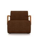 Ver imagem 6 de Kit 2 Poltronas Decorativa Sala de Estar Odessa Braços em Madeira Pu Marrom G33 - Gran Belo