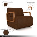 Ver imagem 3 de Kit 2 Poltronas Decorativa Sala de Estar Odessa Braços em Madeira Pu Marrom G33 - Gran Belo