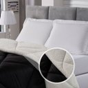 Ver imagem 2 de Cobertor Sherpa Sweet Dupla Face Tamanho Queen Preto e Palha Casa Dona