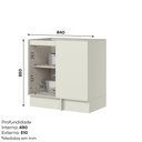 Ver imagem 5 de Balcão de Canto Reto para Cozinha Fineze 1 Porta 1 Prateleira MDF 84cm Areia HP