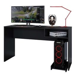 Conjunto Gamer Pixel Armário Alto e Baixo, 2 Nichos Suspenso e Mesa para Computador Preto - Pr Móvei - 5