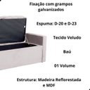 Ver imagem 4 de Kit Cabeceira e Calçadeira Baú Emma Veludo Solteiro 90 Cm