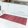 Passadeira Cozinha Tapete Sala e Corredor Persa Antiderrapante Impermeável Vermelho - 5