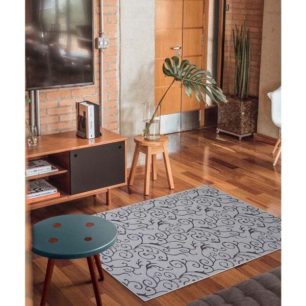 Tapete para Sala Facile Cinza Arabesco 2,00x2,50M - São Carlos - 5