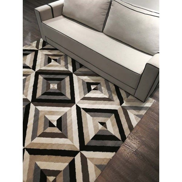 Tapete para Sala Sena 02 Cinza-Bege-Marrom 1,40x2,00M - Edantex - 1