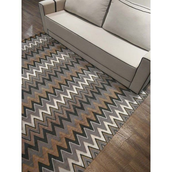 Tapete para Sala Sena 01 Cinza-bege-amarelo 3,00x4,00m - Edantex - 1