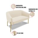 Ver imagem 5 de Sofá Namoradeira e 2 Poltronas Pé de Ferro Dourado Stella Linho D03 - D'Rossi A79 Preto