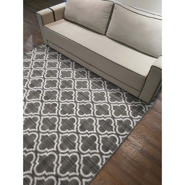 Tapete para Sala Carter 07 Cinza-Bege 1,00x1,40M - Edantex - 1