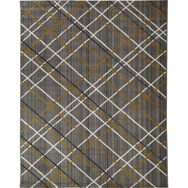 Tapete para Sala Carter 05 Cinza-Bege-Amarelo 1,00x1,40M - Edantex - 2