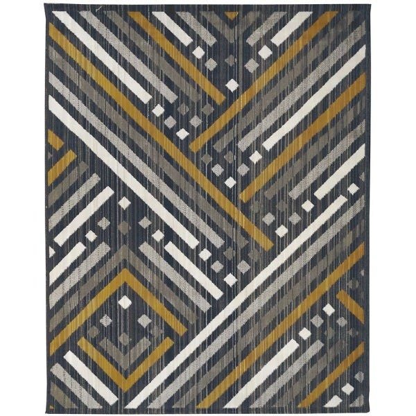 Tapete para Sala Carter 04 Cinza-bege-amarelo 1,00x1,40m - Edantex - 2