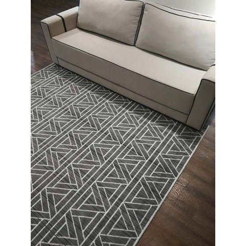 Tapete para Sala Carter 02 Cinza-Bege 1,33x1,90M - Edantex