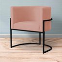 Ver imagem 3 de Kit 2 Poltronas Decorativa Sala de Estar Luana Base Preta Veludo Rosa - Montanaris Decor Md Montanar