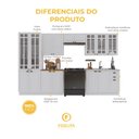 Ver imagem 5 de Armário de Cozinha Modulada Completa Fidelitá Nara 100% MDF 6 Peças 360cm 16 Portas 2 Gavetas sem