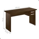 Ver imagem 2 de Mesa para Escritório Lumion Moderno 2 Gavetas MDP 120cm Marrom Plata Móveis