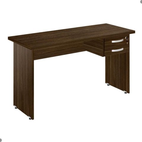 Mesa para Escritório Lumion Moderno 2 Gavetas MDP 120cm Marrom Plata Móveis