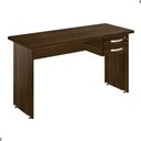Ver imagem 1 de Mesa para Escritório Lumion Moderno 2 Gavetas MDP 120cm Marrom Plata Móveis